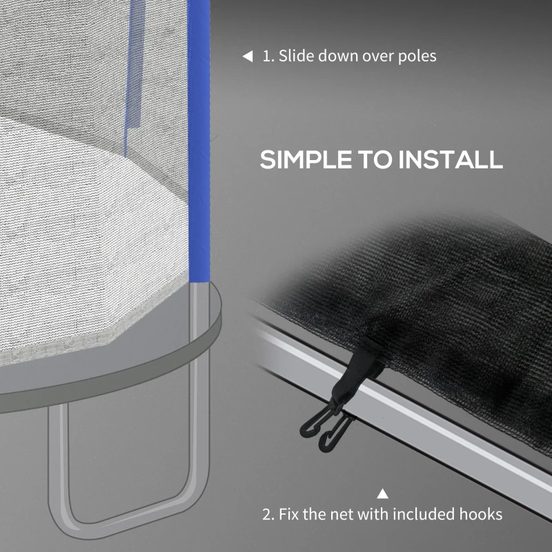 Soozier Trampoline Net Enclosure, Trampoline Netting Replacement with Zippered Entrance for 12ft Round Trampoline