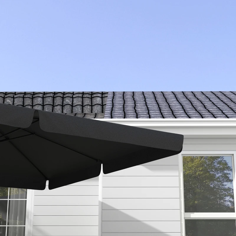 Outsunny 10' Cantilever Patio Umbrella, Square Offset Umbrella with Tilt, Crank, Cross Base, Aluminum Pole and Air Vent, Gray