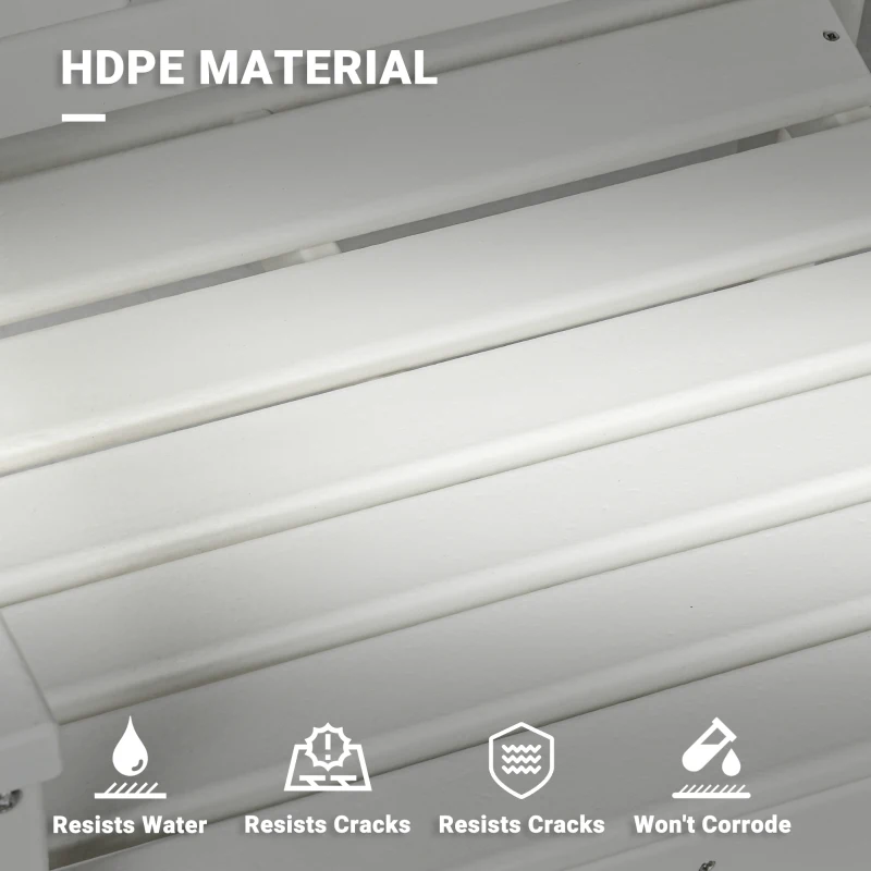 Outsunny All-Weather Patio Chair, HDPE Patio Dining Chair, Heavy Duty Wood-Like Outdoor Furniture for Garden, Backyard, Deck, Porch, Lawn, White