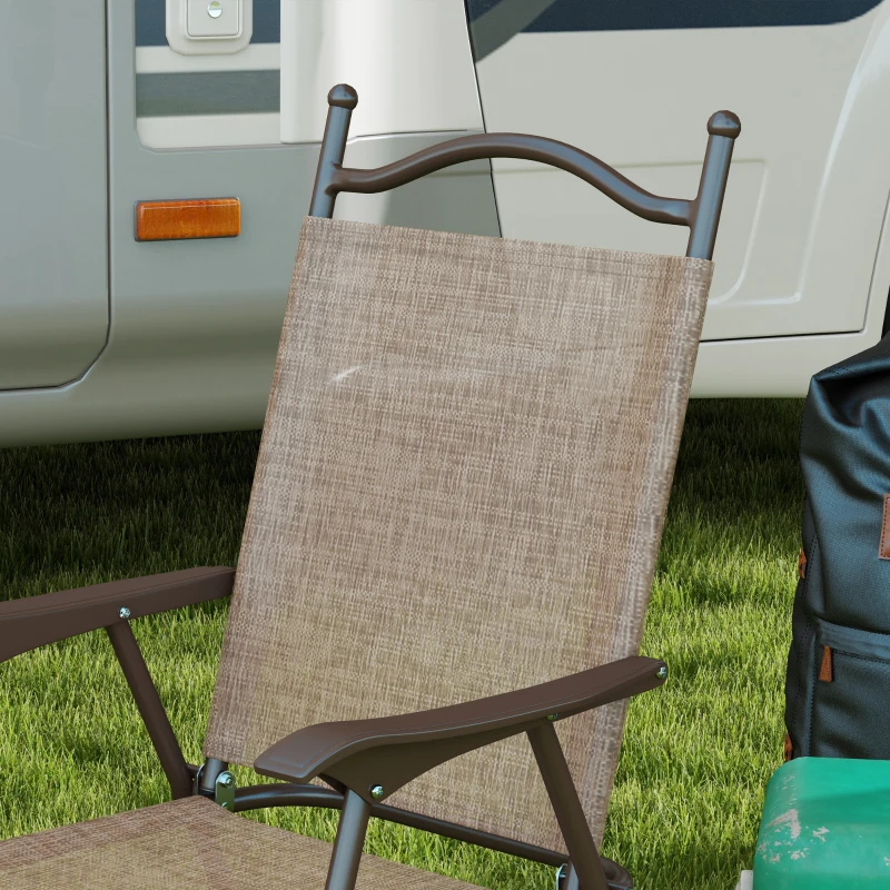 Outsunny 4 Pieces Folding Patio Camping Chairs Set, Sports Chairs for Adults with Armrest, Mesh Fabric Seat for Lawn