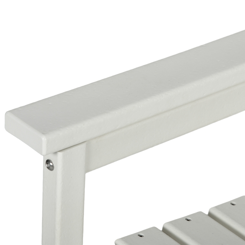 Outsunny All-Weather Patio Chair, HDPE Patio Dining Chair, Heavy Duty Wood-Like Outdoor Furniture for Garden, Backyard, Deck, Porch, Lawn, White