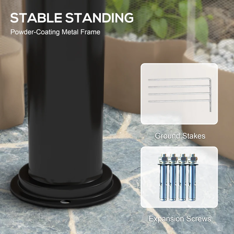 Outsunny 10' x 12' Outdoor Gazebo with Nettings, 2 Tier Patio Gazebo Canopy for Garden, Backyard, Deck, Beige