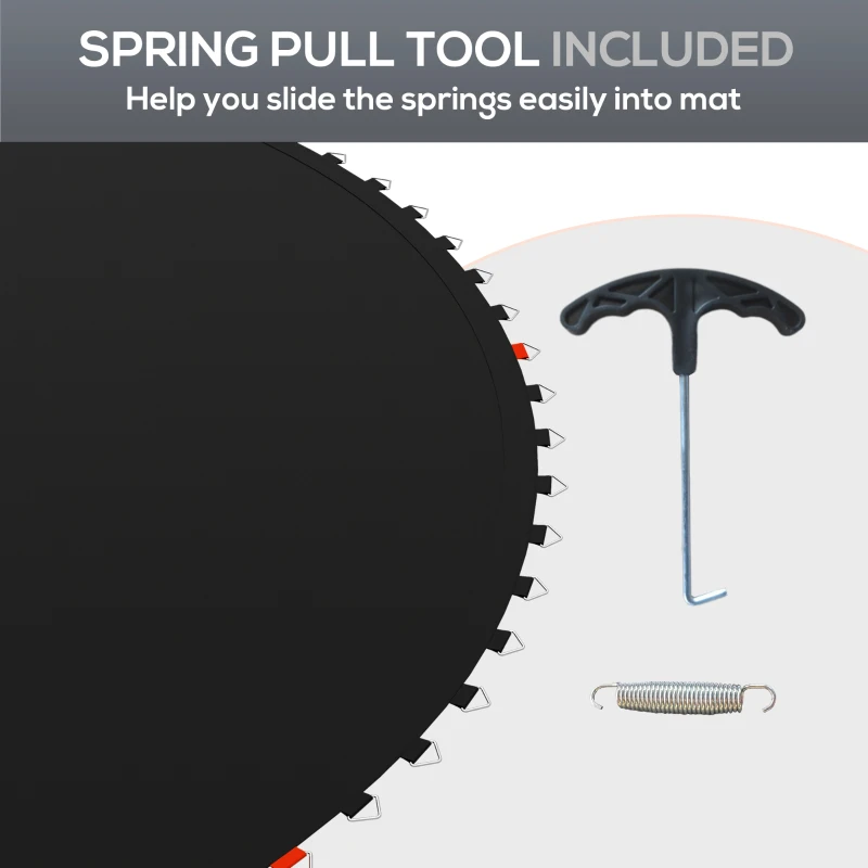 Soozier Trampoline Mat Replacement with Spring Pull Tool and 42 V-Hooks, Fits 8ft Trampoline, Using 5.5" Springs