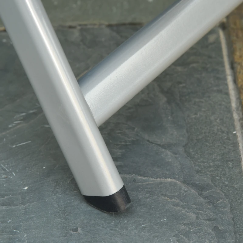 Outsunny Foldable Lounge Chair with 10-Positions Adjustable Backrest & Footrest for Deck, Backyard, Beach, Porch, Grey