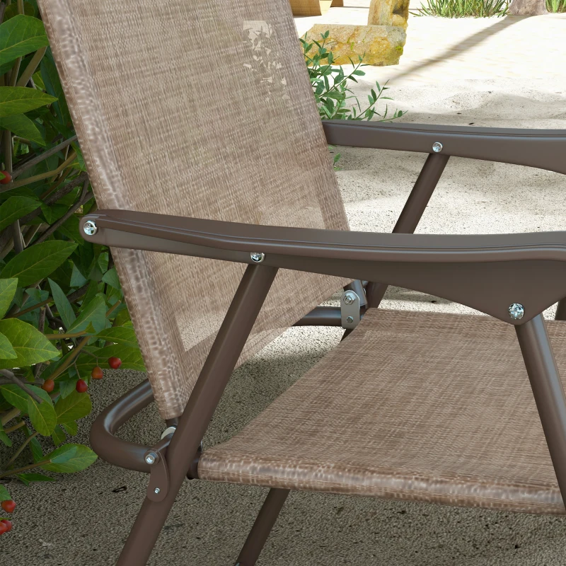 Outsunny 4 Pieces Folding Patio Camping Chairs Set, Sports Chairs for Adults with Armrest, Mesh Fabric Seat for Lawn