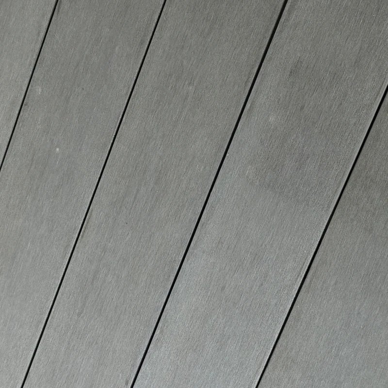 Outsunny Patio Wicker End Table with Plastic Wood Table Top and X-Shape Support for Backyard, Garden, Balcony, Grey