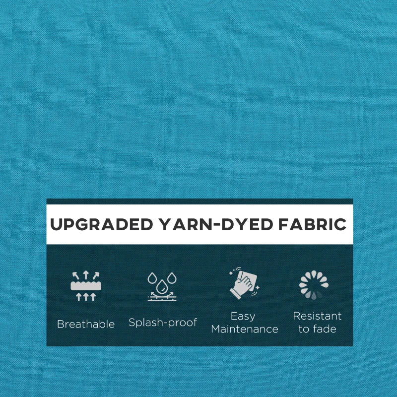 Outsunny 4-Piece Seat Cushion Pillows Replacement, Patio Chair Cushions Set with Back for Indoor Outdoor, Turquoise