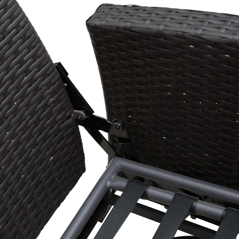 Outsunny Outdoor Rattan Wicker Lounge Chair with Footrest & Soft Cushion for Patio, Garden, Backyard, Cream White