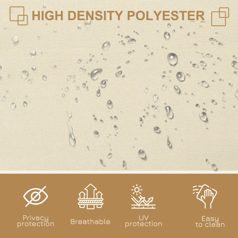 Outsunny 118" x 71" Outdoor Folding Privacy Screen Retractable Side Awning Patio with Resistance to UV Rays and Wind Cream White