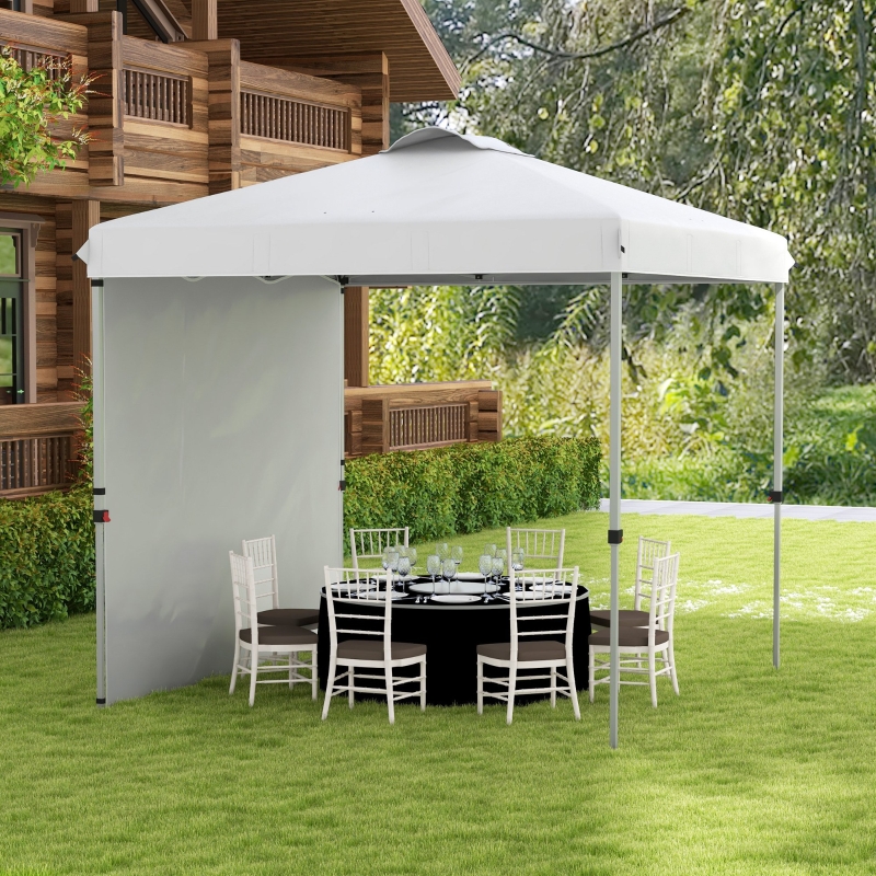 Outsunny 8 x 8 Pop Up Canopy with 1 Sidewall, Carry Bag and