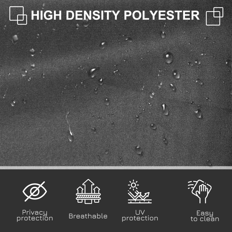 Outsunny 118" x 71" Outdoor Folding Privacy Screen Retractable Side Awning Patio with Resistance to UV Rays and Wind Grey