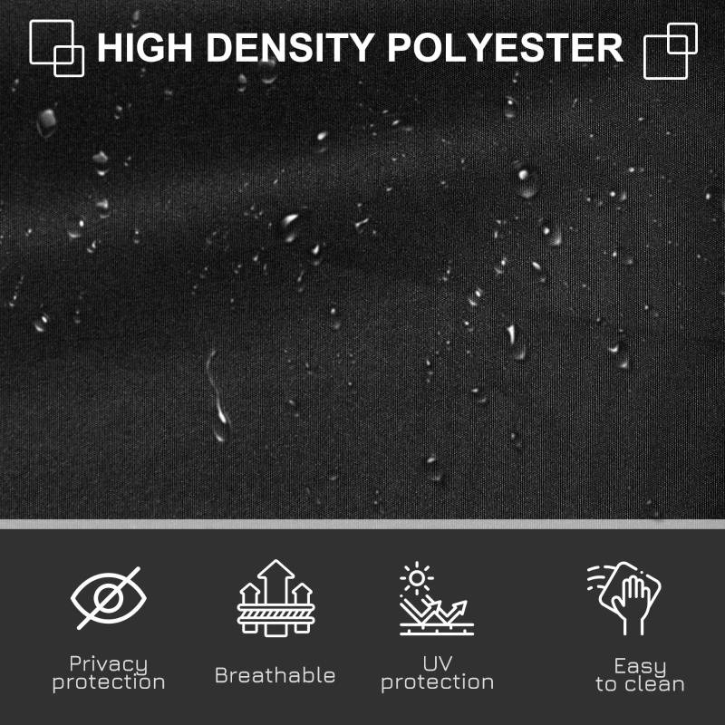 Outsunny 118" x 71" Outdoor Folding Privacy Screen Retractable Side Awning Patio with Resistance to UV Rays and Wind Black