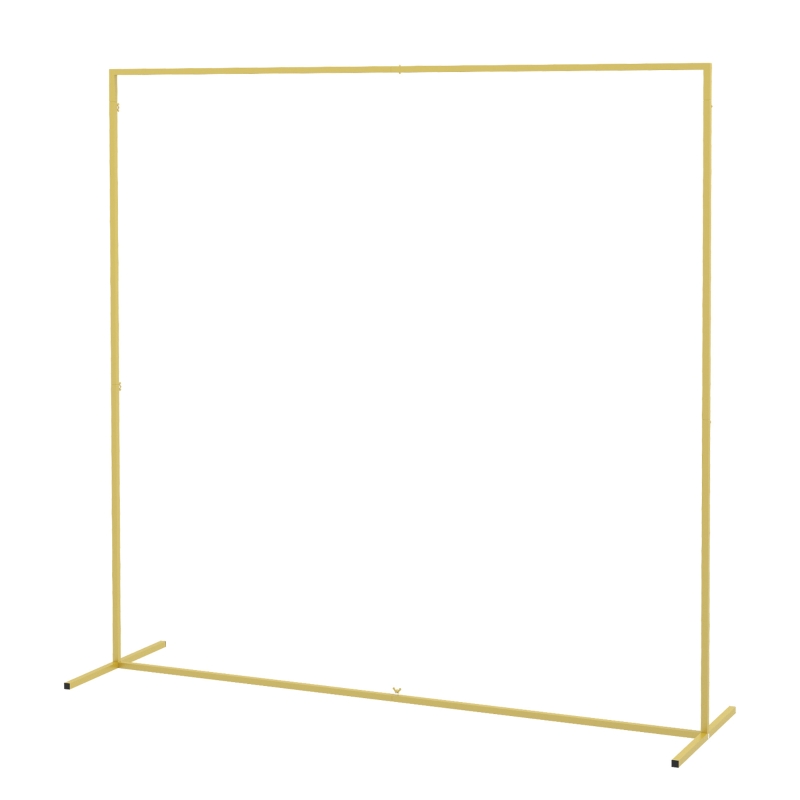 Outsunny 6.6 x 6.6FT Gold Backdrop Stand, Square Metal Wedding Arch for Birthday Party, Bridal Shower, Graduation, Ceremony