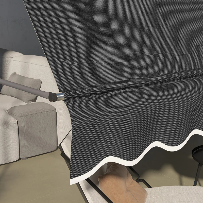 Outsunny 10' x 4' Manual Retractable Awning, Non-Screw Patio Awning, UV Resistant, for Window or Door, Black