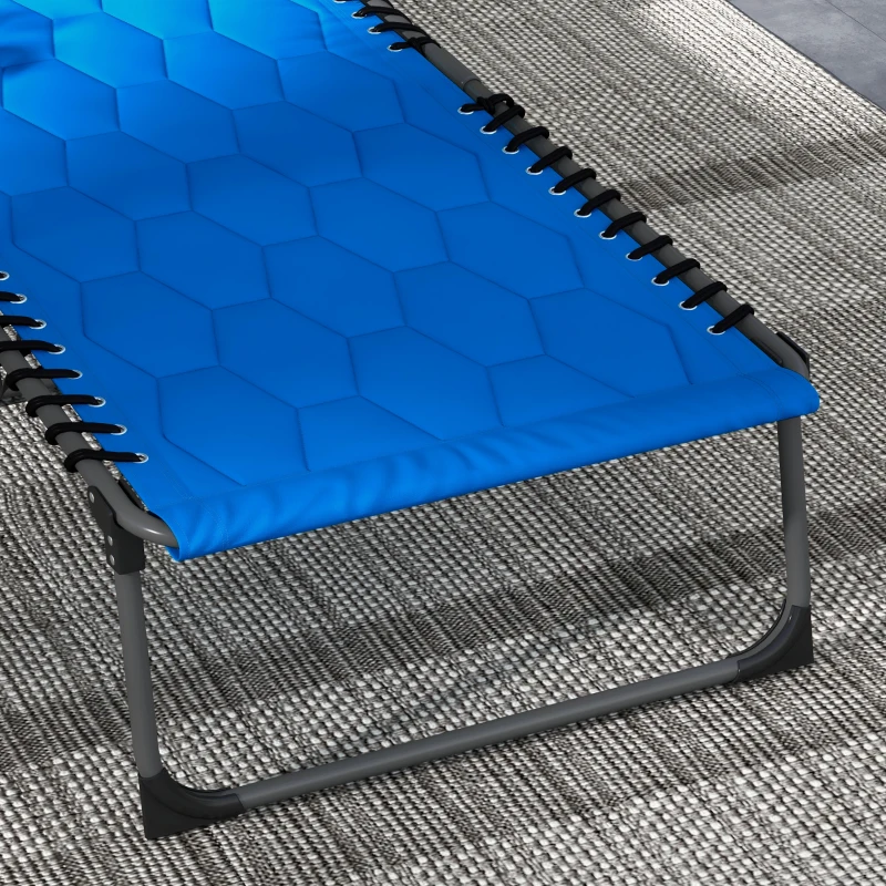 Outsunny Folding Chaise Lounge Set with Reclining Back, 25.6" x 74" x 14.2", Blue