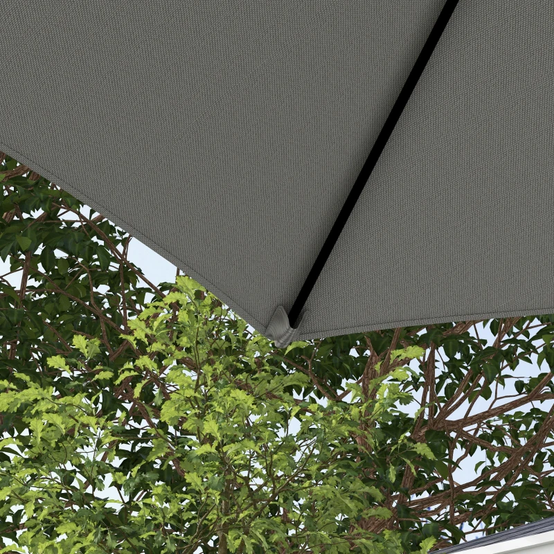 Outsunny 8.5FT Outdoor Cantilever Roma Parasol with 360° Rotation and Cross Base, Offset Patio Umbrella for Garden, Light Grey