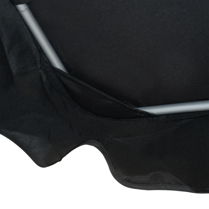 Outsunny 3-Seater Outdoor Swing Chair Bench with Adjustable Canopy, Black