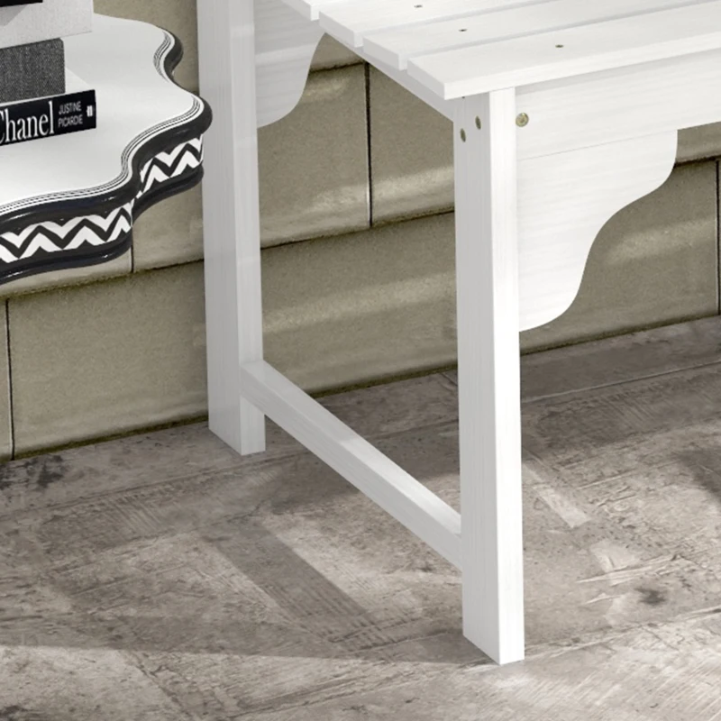 Outsunny Slatted Wooden Garden Bench, Curved Seat Front Porch Bench, White