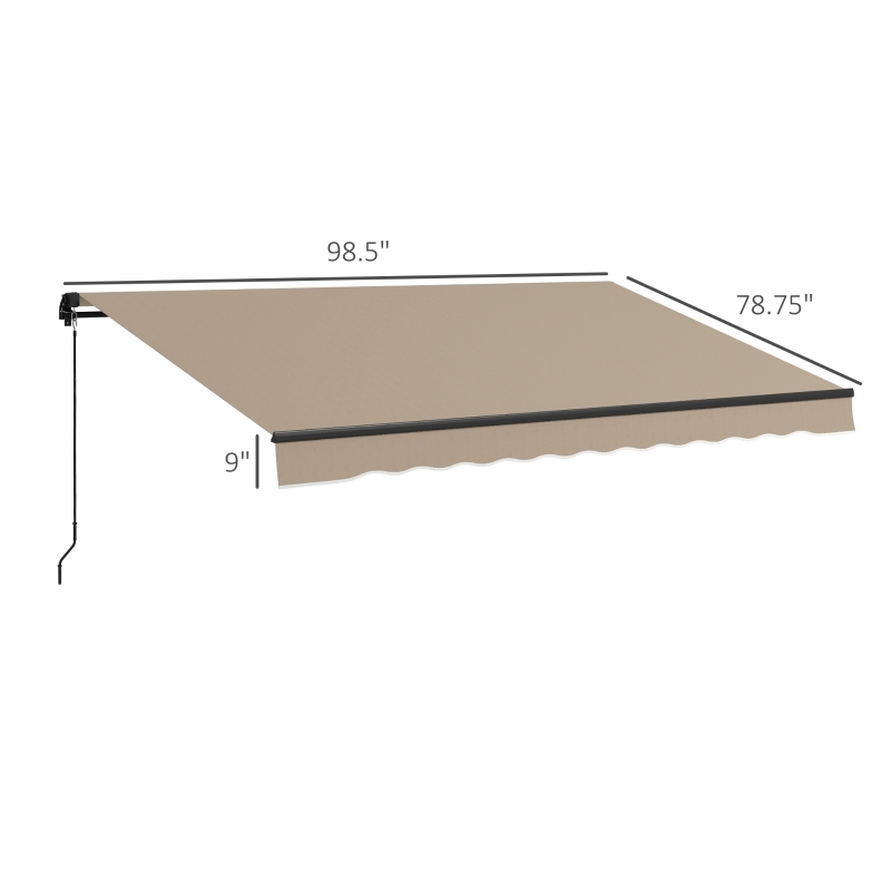 Outsunny 13' x 10' Retractable Awning, 280gsm UV Resistant Sunshade Shelter for Deck, Balcony, Yard, Beige(m-3)