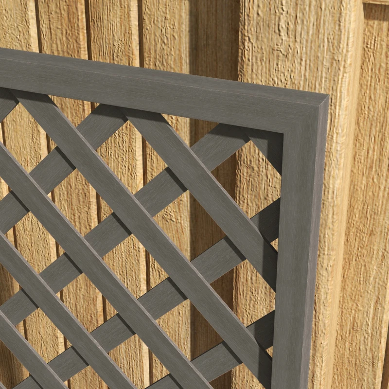 Outsunny Trellis Planter Box for Climbing Plants, Raised Garden Bed w/ Trellis Lattice for Outdoor Garden, Deck, Backyard, Gray