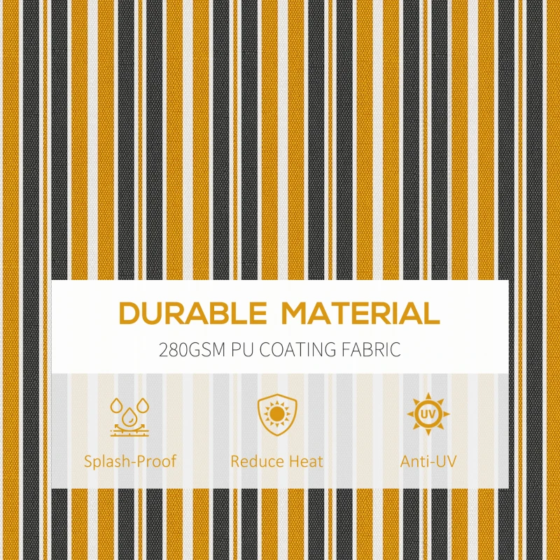 Outsunny 10' x 8' Retractable Awning, 280 GSM UV Resistant Sunshade Shelter for Deck, Balcony, Yard, Amber and Dark Grey