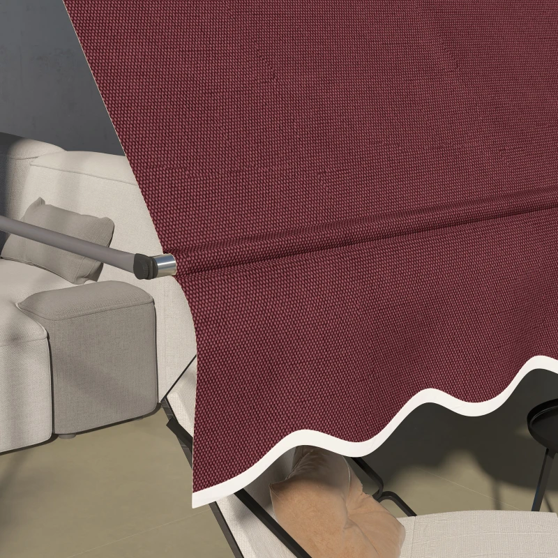 Outsunny 10' x 4' Manual Retractable Awning, Non-Screw Freestanding Patio Awning, UV Resistant, for Window or Door, Wine Red