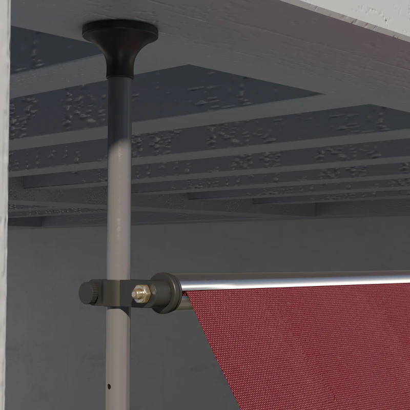 Outsunny 11.5' x 4' Manual Retractable Awning, Non-Screw Freestanding Patio Awning, UV Resistant, for Window or Door, Wine Red