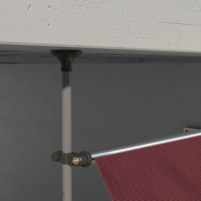Outsunny 10' x 4' Manual Retractable Awning, Non-Screw Freestanding Patio Awning, UV Resistant, for Window or Door, Wine Red