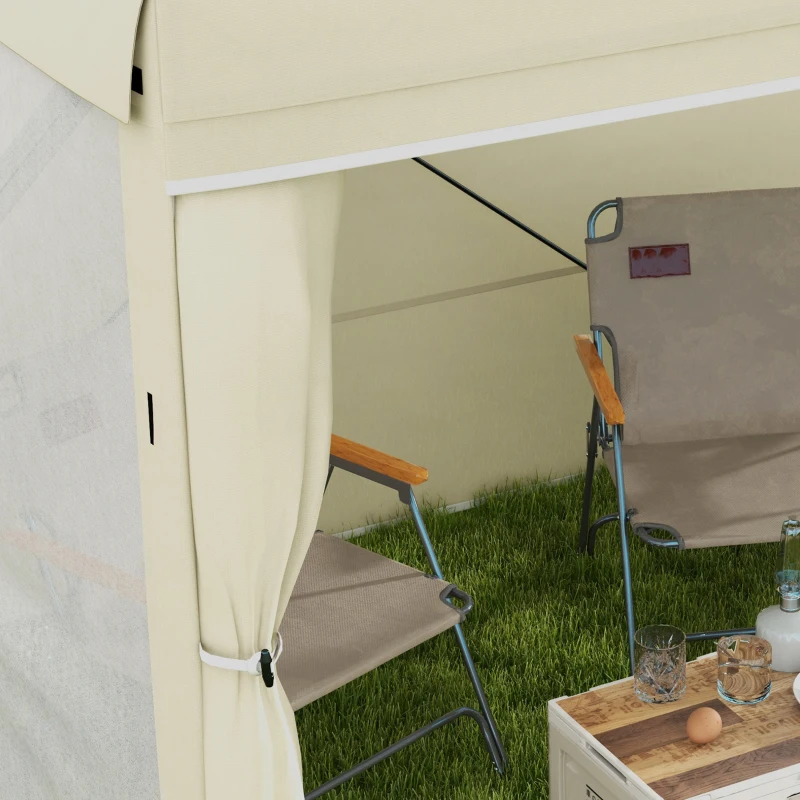 Outsunny 7' x 8' Pop Up Canopy Tent, Camping Tent Sun Shade Shelter with Curtains, Nettings and Carrying Bag, UV-Resistant