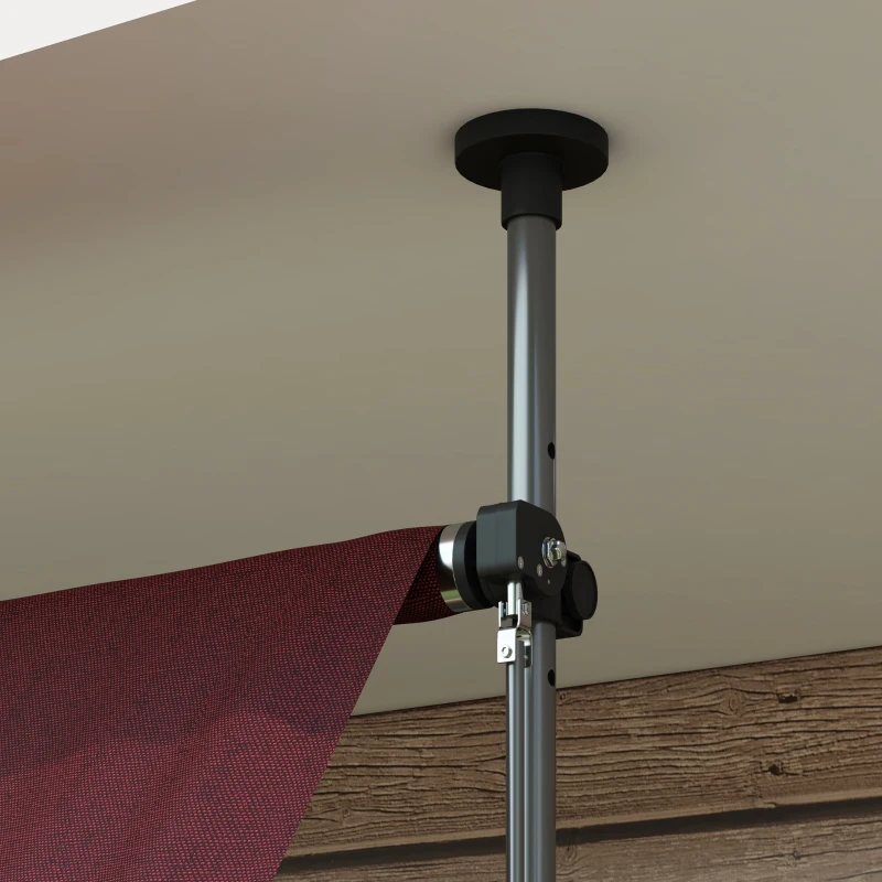 Outsunny 10' x 3' Manual Retractable Awning, Non-Screw Freestanding Patio Awning, UV Resistant, for Window or Door, Wine Red
