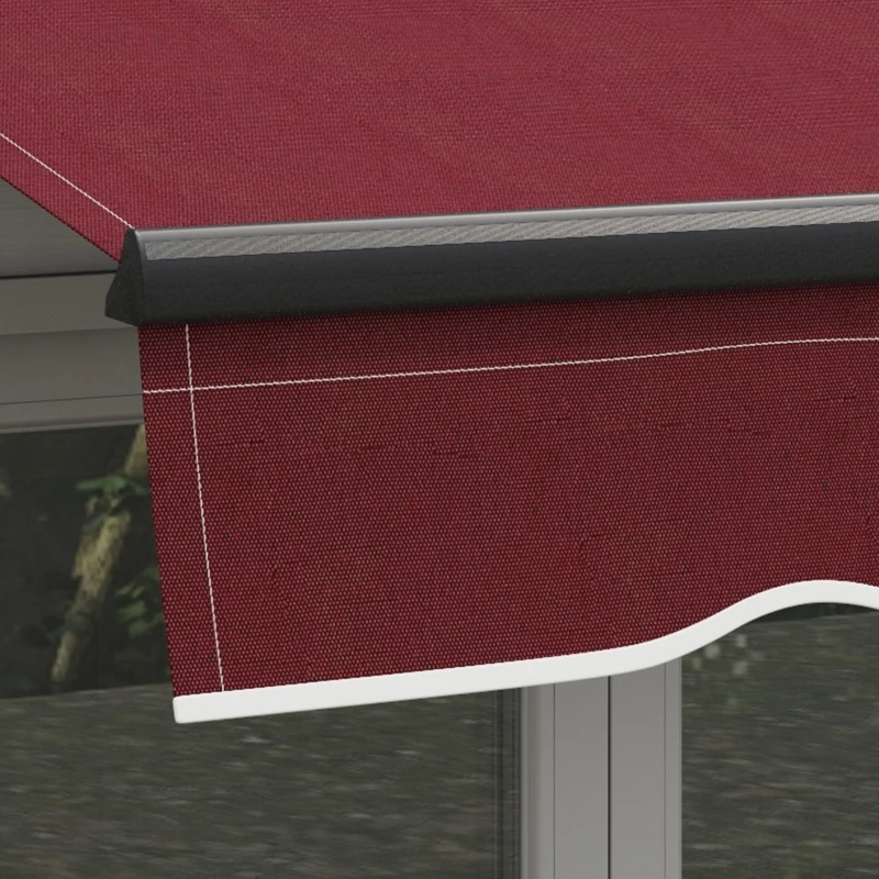 Outsunny 10' x 8' Retractable Awning, 280gsm UV Resistant Sunshade Shelter, for Deck, Balcony, Yard, Wine Red