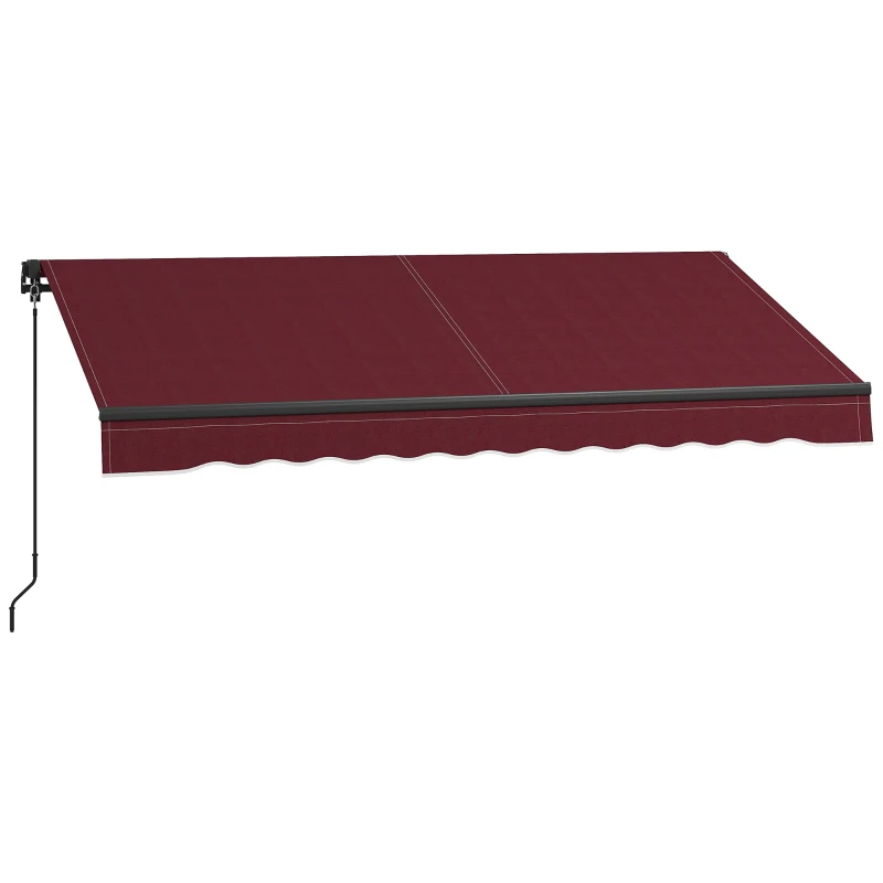 Outsunny 10' x 8' Retractable Awning, 280gsm UV Resistant Sunshade Shelter, for Deck, Balcony, Yard, Wine Red