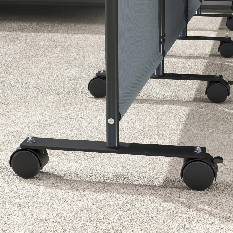 Outsunny Folding Room Divider with Castor Wheels, Rolling Privacy Screen for Patio Backyard Pool Hot Tub, 5.6ft Tall