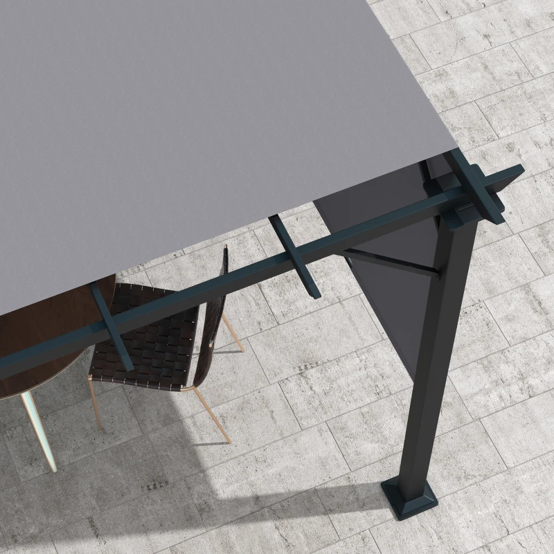 Outsunny 10' x 10' Retractable Pergola Canopy for Backyard, Grey