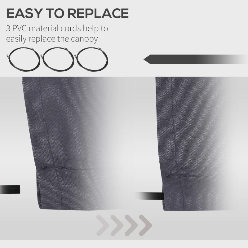 Outsunny 11' x 8' Outdoor Sunshade Canopy Awning Cover, Retractable Awning Fabric Replacement, UV Protection, Grey