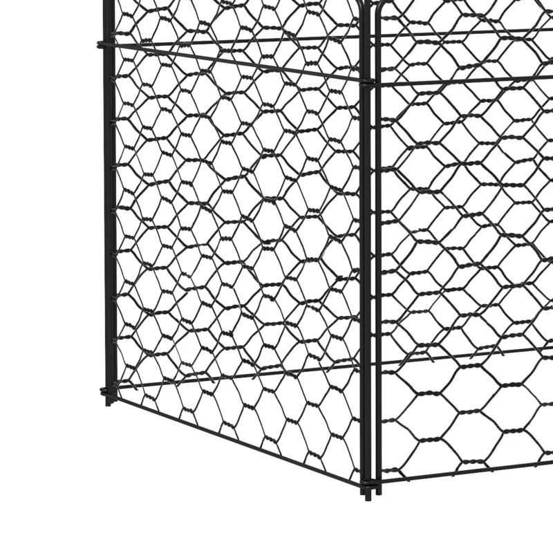 Outsunny 4 Pack Garden Cloches for Plants, 12" x 14" Metal Crop Cage, Plant Cages to Keep Animals Out, Black