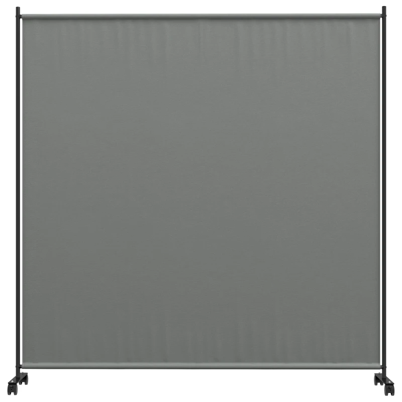 Outsunny Outdoor Room Divider with Castor Wheels, Rolling Privacy Screen for Patio Backyard Pool Hot Tub, 6ft Tall