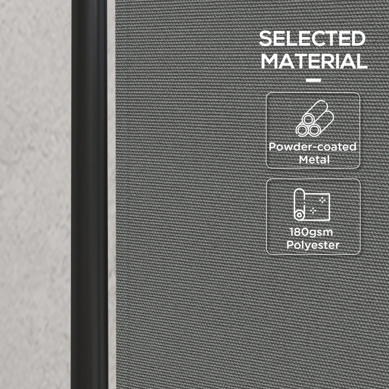 Outsunny Folding Room Divider with Castor Wheels, Rolling Privacy Screen for Patio Backyard Pool Hot Tub, 5.6ft Tall