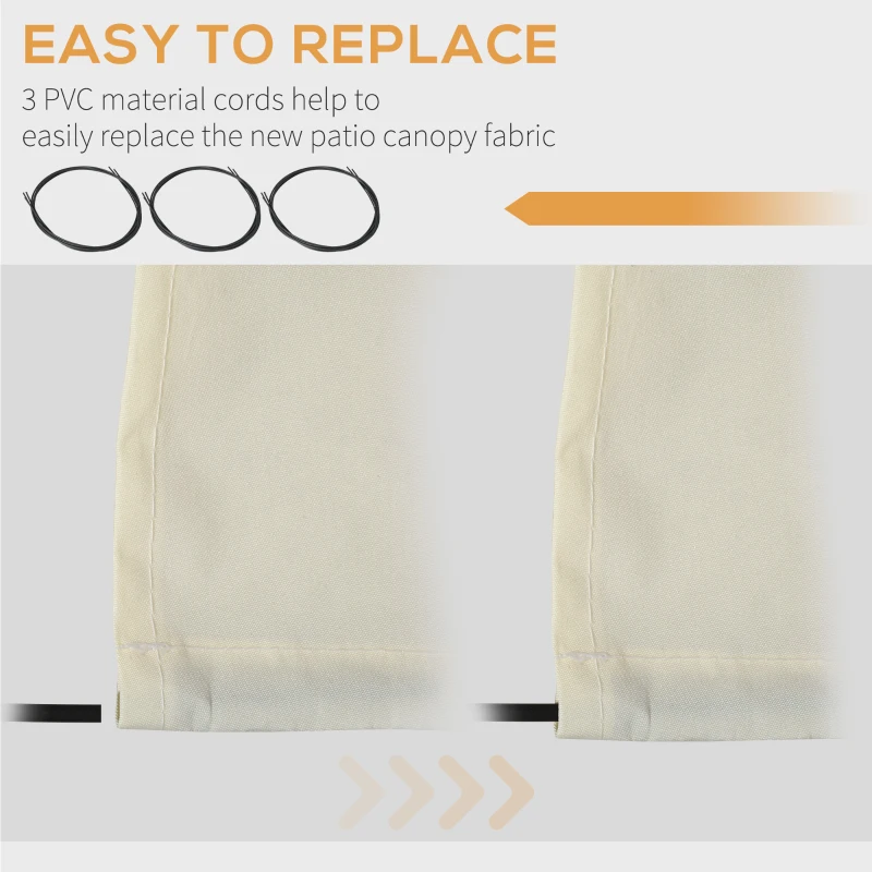 Outsunny 11' x 8' Outdoor Sunshade Canopy Awning Cover, Retractable Awning Fabric Replacement, UV Protection, Cream White