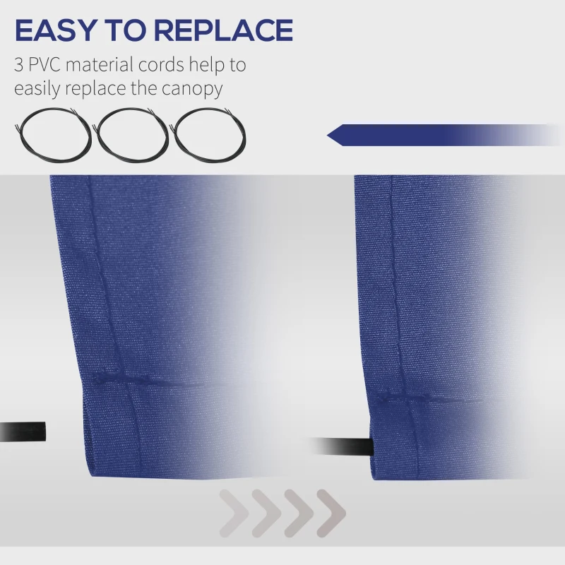 Outsunny 11' x 10' Outdoor Sunshade Canopy Awning Cover, Retractable Awning Fabric Replacement, UV Protection, Navy Blue