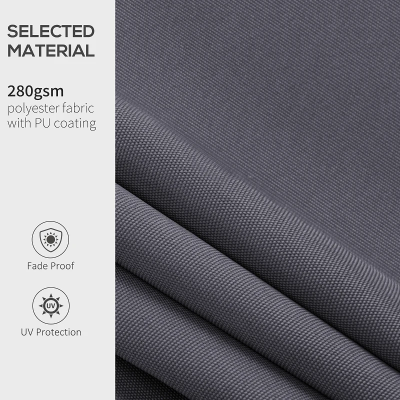 Outsunny 11' x 8' Outdoor Sunshade Canopy Awning Cover, Retractable Awning Fabric Replacement, UV Protection, Grey