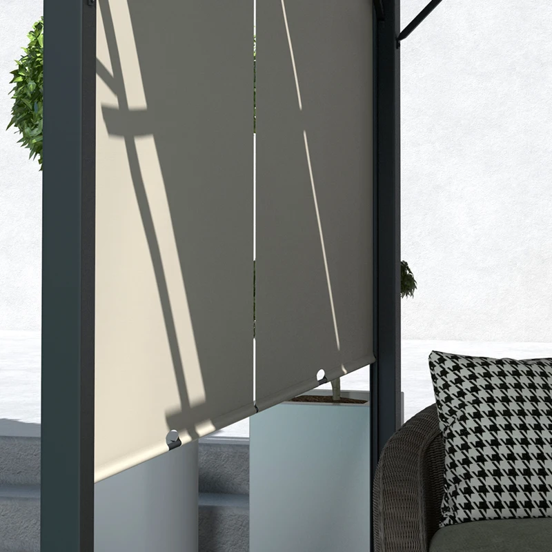 Outsunny 10' x 10' Retractable Pergola Canopy for Backyard, Beige