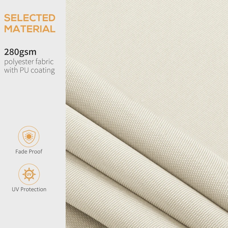 Outsunny 11' x 8' Outdoor Sunshade Canopy Awning Cover, Retractable Awning Fabric Replacement, UV Protection, Cream White