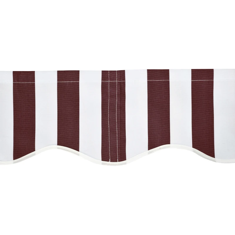 Outsunny 9' x 8' Outdoor Sunshade Canopy Awning Cover, Retractable Awning Fabric Replacement, UV Protection, Red and White