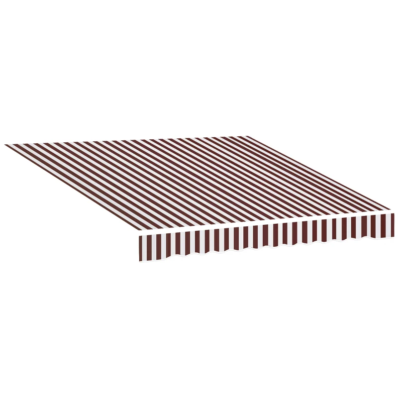 Outsunny 9' x 8' Outdoor Sunshade Canopy Awning Cover, Retractable Awning Fabric Replacement, UV Protection, Red and White