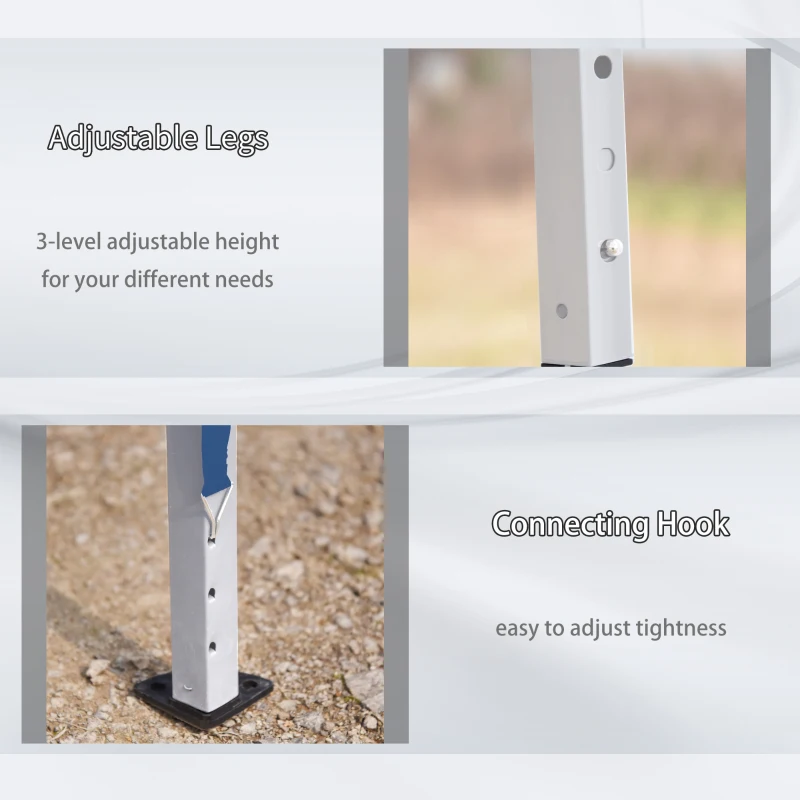 Outsunny 10' x 19' Pop Up Tent Garden Outdoor Party Tent Easy Set Up Gazebo Canopy Market Event Sunshade Blue