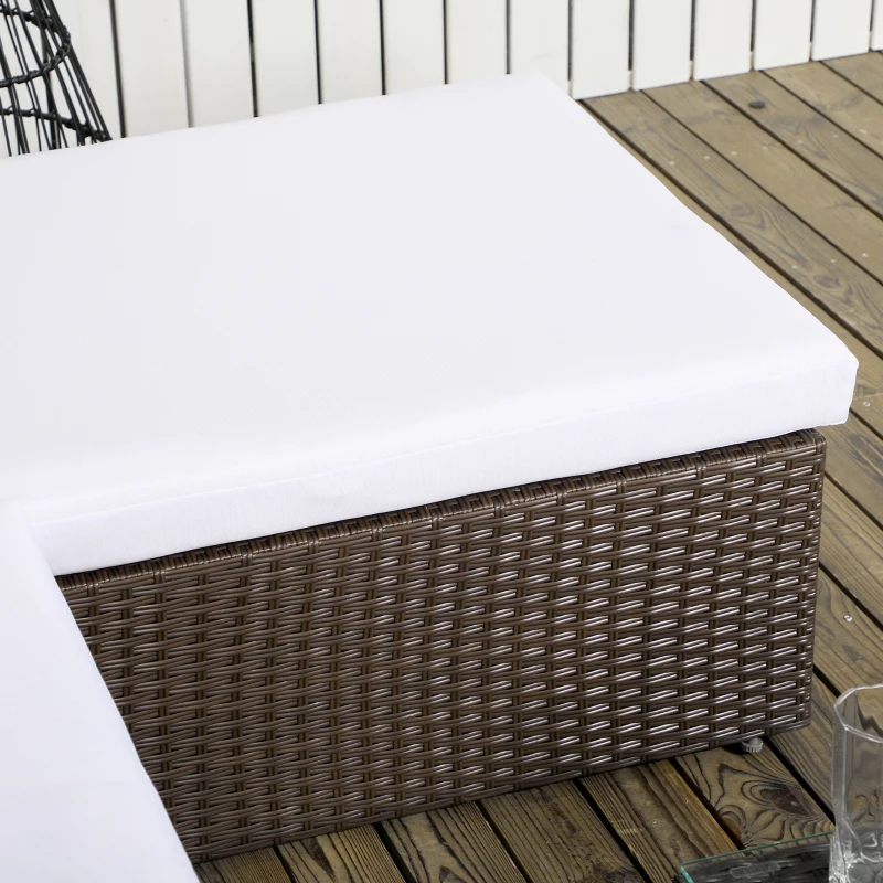 Outsunny 3pcs Modern Rattan Sofa Set, Wicker Patio Furniture Set with Coffee Table, Cushions, Pillows