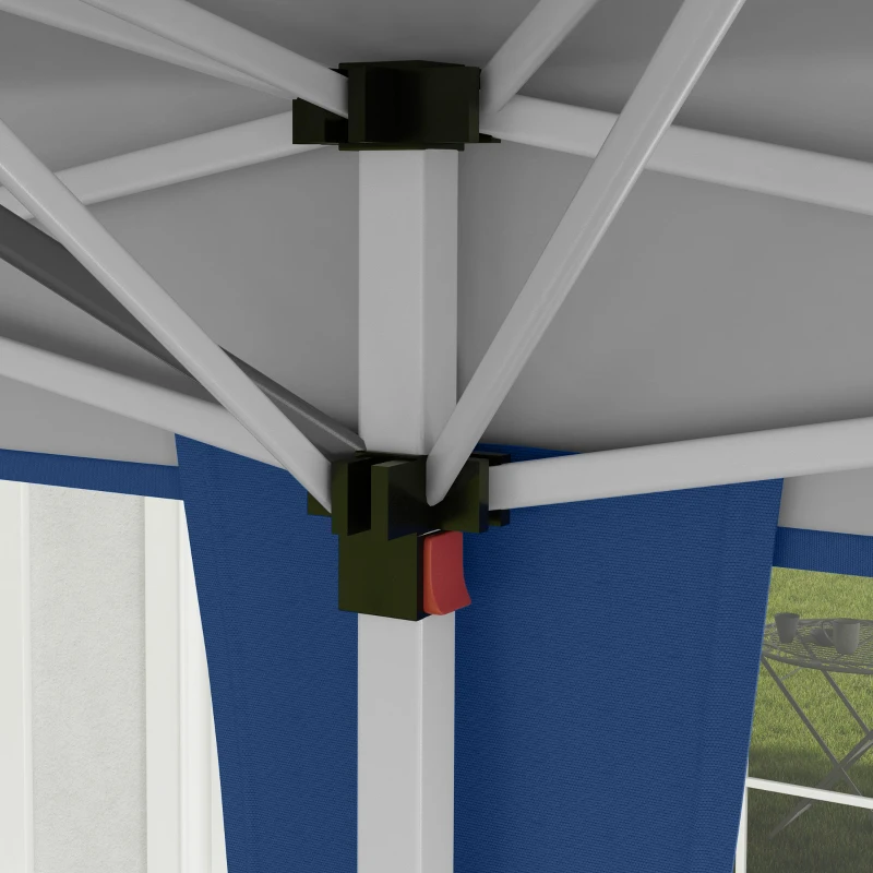 Outsunny 10' x 19' Pop Up Tent Garden Outdoor Party Tent Easy Set Up Gazebo Canopy Market Event Sunshade Blue