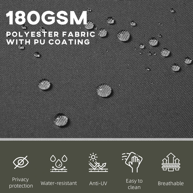 Outsunny 236" x 63" Outdoor Privacy Wall, Double Retractable Side Awning, Patio Screen for Garden, Balcony, Backyard, Black