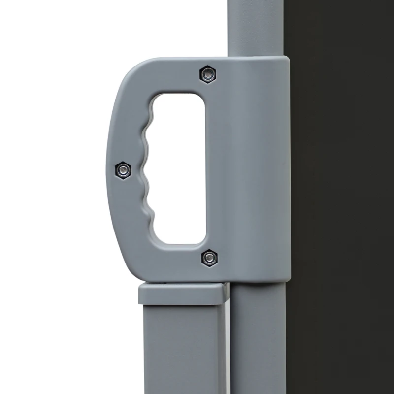 Outsunny 236" x 63" Outdoor Privacy Wall, Double Retractable Side Awning, Patio Screen for Garden, Balcony, Backyard, Black